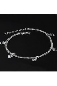 Women's Fashion Platinum Plated A Clover Anklets