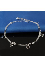 Women's Fashion Platinum Plated A Clover Anklets