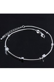 Women's Fashion Platinum Plated Contracted Square Anklets