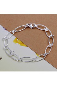 Siver Plated Round Copper Chain Bracelet