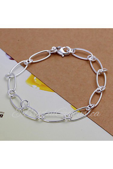 Siver Plated Round Copper Chain Bracelet