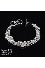 Fashion Sterling Silver Beading Fringe Women's Bracelet