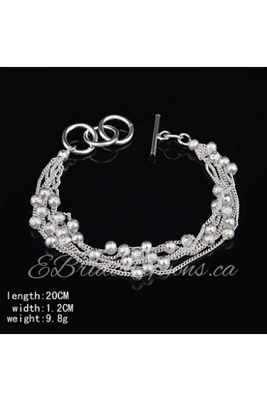 Fashion Sterling Silver Beading Fringe Women's Bracelet