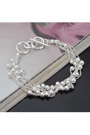 Fashion Sterling Silver Beading Fringe Women's Bracelet