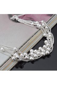 Fashion Sterling Silver Beading Fringe Women's Bracelet