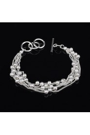 Fashion Sterling Silver Beading Fringe Women's Bracelet