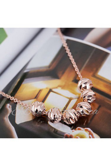 18K Golden Plated Transport Beads Lucky Pendant Love Necklace,Tiny Necklace