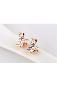 Brass With Cubic Zirconia Stud Earrings