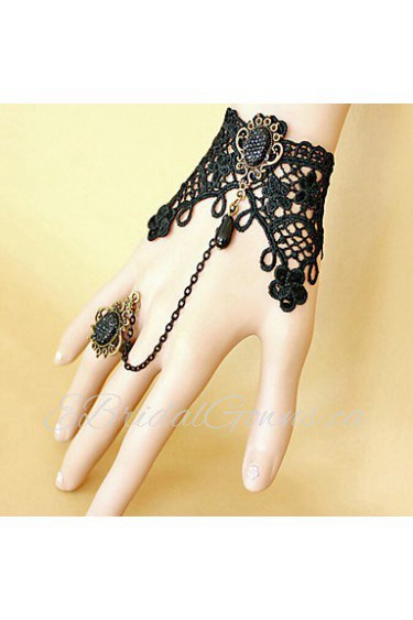 Ladies' Lace Alloy Chain With Crystal Bracelet