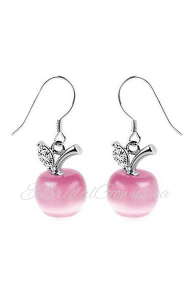 Europe-Style Opal Slivery Women's Alloy Drop Earring(1 Pair)(White,Pink)