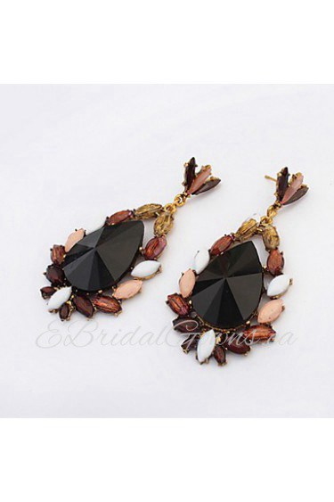 Super Statement Water Drops Shaped Chocolate Dangle Earrings for Women Nightclub Party Dress