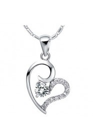 Vintage Heart Shape Silvery Alloy Women's Necklace(1 Pc)(Purple,White)