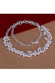 Fashion Grape Shape Pendant Silver Plated Simple Ball Chain Rolo Foreign Trade Necklace(White)(1Pc)