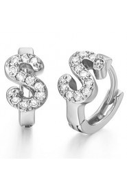 Special Silver And Gold Plated With Cubic Zirconia Letter "S" Women's Earring(More Colors)