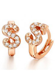 Special Silver And Gold Plated With Cubic Zirconia Letter "S" Women's Earring(More Colors)