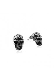 Men's Titanium Retro Skeleton Earrings One Pcs