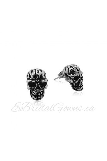 Men's Titanium Retro Skeleton Earrings One Pcs