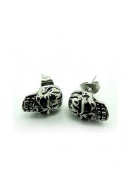 Men's Titanium Retro Skeleton Earrings One Pcs