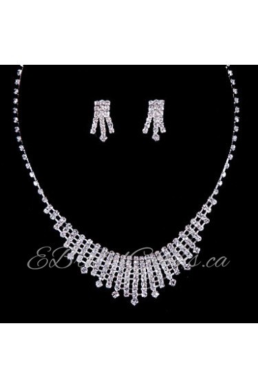 Ladies'/Women's Alloy Wedding/Party Jewelry Set With Rhinestone