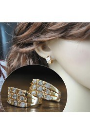 Top Quality Swiss ACubic Zircon Stud Earrings White Gold Plated Shiny CZ Diamond Earrings For Women And Girls