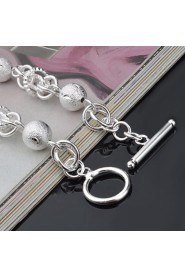 Fashion Sterling Beading Silver Women's Bracelet