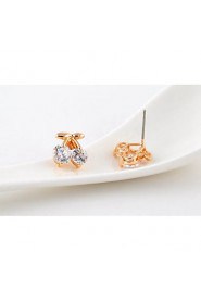 Brass With Cubic Zirconia Stud Earrings