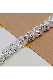 Siver Plated Round Copper Chain Bracelet