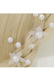 Women's / Flower Girl's Crystal / Alloy Headpiece-Wedding / Special Occasion Hair Pin 2 Pieces White Round