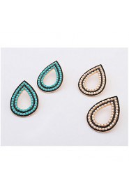 Vintage Bohemia Style Earrings Luxury 3 Colors Simulated Round Pearl Stud Earrings for Women Piercing Jewelry