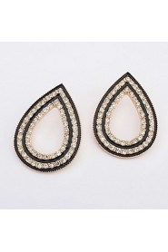 Female Fashion Wedding Party Charm Jewelry Vintage Bohemian Women Full Rhinestone Water Stud Earrings