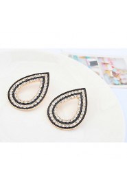 Female Fashion Wedding Party Charm Jewelry Vintage Bohemian Women Full Rhinestone Water Stud Earrings