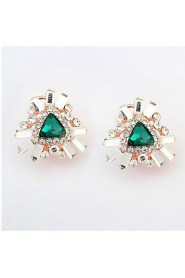 Hot Sale Mix Colors Triangle Shaped Rhinestone Stone Alloy Stud Earrings Women's / Couples' / Unisex Acrylic Earrings