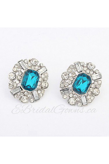 Minimalist Fashion Simulated Gemstone Lots Colors Oval Stud Earrings Women Gifts