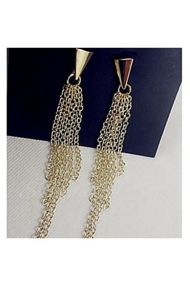 Diamond Chain Tassel Earring