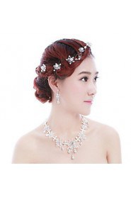 Flower Shape Pearl Hair Clip Bride Hair Wedding Headdress Wedding Accessories One Piece