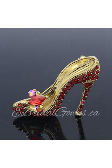 Red High-Heeled Shoes Brooch Broach Pins Rhinestone Crystal (More Colors)