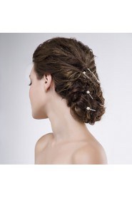 Women Alloy/Organza/Net Hair Pin With Imitation Pearl/Rhinestone Wedding/Party Headpiece