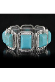 Women's Round Bangles Bracelet Alloy Turquoise