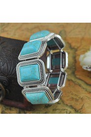 Women's Round Bangles Bracelet Alloy Turquoise