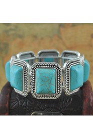 Women's Round Bangles Bracelet Alloy Turquoise