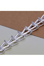 Siver Plated Geometric Copper Chain Bracelet