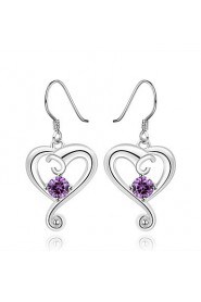 Drop Earrings Women's Silver Earring Cubic Zirconia