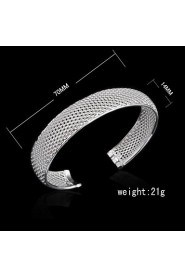 Fashion Sterling Silver Plated Cut Out Bangle Women's Bracelet