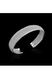 Fashion Sterling Silver Plated Cut Out Bangle Women's Bracelet