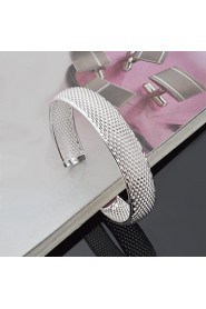 Fashion Sterling Silver Plated Cut Out Bangle Women's Bracelet