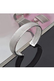 Fashion Sterling Silver Plated Cut Out Bangle Women's Bracelet