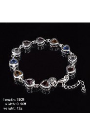 Fashion Sterling Silver Multicolor CubicZirconia Women's Bracelet