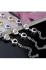 Fashion Sterling Silver Multicolor CubicZirconia Women's Bracelet