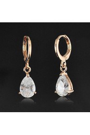 Fashion Exquisite Copper Water Droplets Zircon Earrings(More Colors)