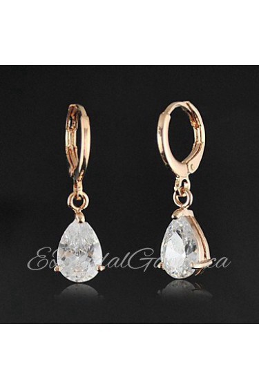 Fashion Exquisite Copper Water Droplets Zircon Earrings(More Colors)